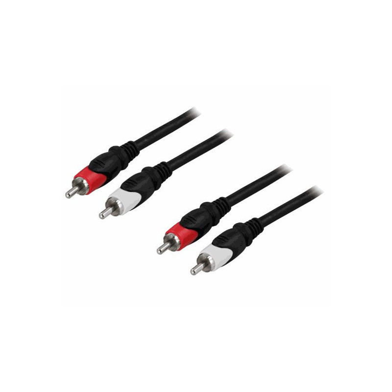 Deltaco Audio kabelis 2xRCA 15m juodas
