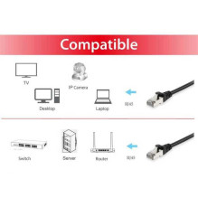 EQUIP Cat.6 S / FTP Patch Cable 1 m Black (605590) EQUIP Cat.6 S / FTP Patch Cable 1 m Black (605590)