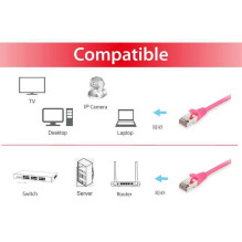 EQUIP Cat.6 S / FTP jungiamasis kabelis 0,25 m, rožinis (605583)