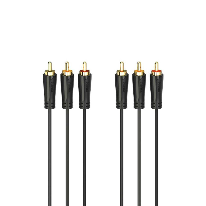 Hama 00205151 garso / vaizdo kabelis, 3 RCA kištukai - 3 RCA kištukai, g