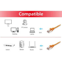 EQUIP Cat.6A S / FTP Patch Cable 0.25 m Orange (606601) EQUIP Cat.6A S / FTP Patch Cable 0.25 m Orange (606601)