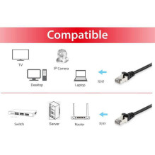 EQUIP Cat.6A U / FTP Flat Patch Cable 0.5 m Black (607697)