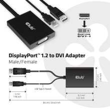 CLUB 3D CLUB3D DisplayPort į dvigubą DVI-D jungtį HDCP ON versija Active A CLUB 3D CLUB3D DisplayPort į dvigubą DVI-D jungtį HDCP ON versija Active A