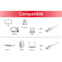 EQUIP Cat.6 S / FTP jungiamasis kabelis 0,25 m, baltas (605513) EQUIP Cat.6 S / FTP jungiamasis kabelis 0,25 m, baltas (605513)