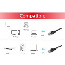 EQUIP Cat.6 U / UTP jungiamasis kabelis 5 m, juodas (625454)