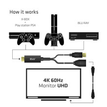 CLUB 3D CLUB3D HDMI 2.0 Į DISPLAYPORT 1.2 4K60HZ HDR M / F AKTYVI ADAPT CLUB 3D CLUB3D HDMI 2.0 Į DISPLAYPORT 1.2 4K60HZ HDR M / F AKTYVI ADAPT