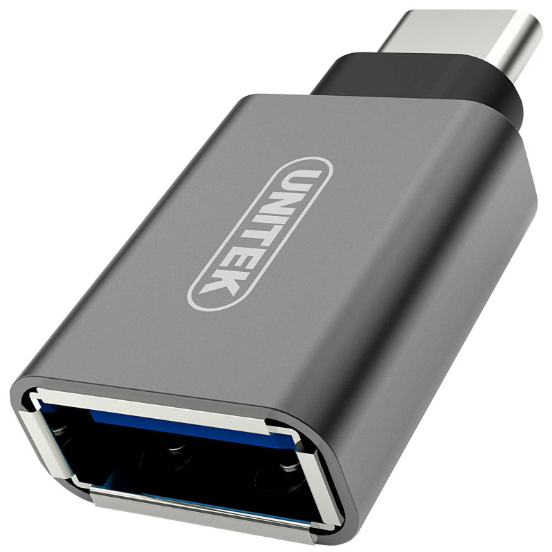 UNITEK Adapteris USB-A (F) - USB-C, pilkas