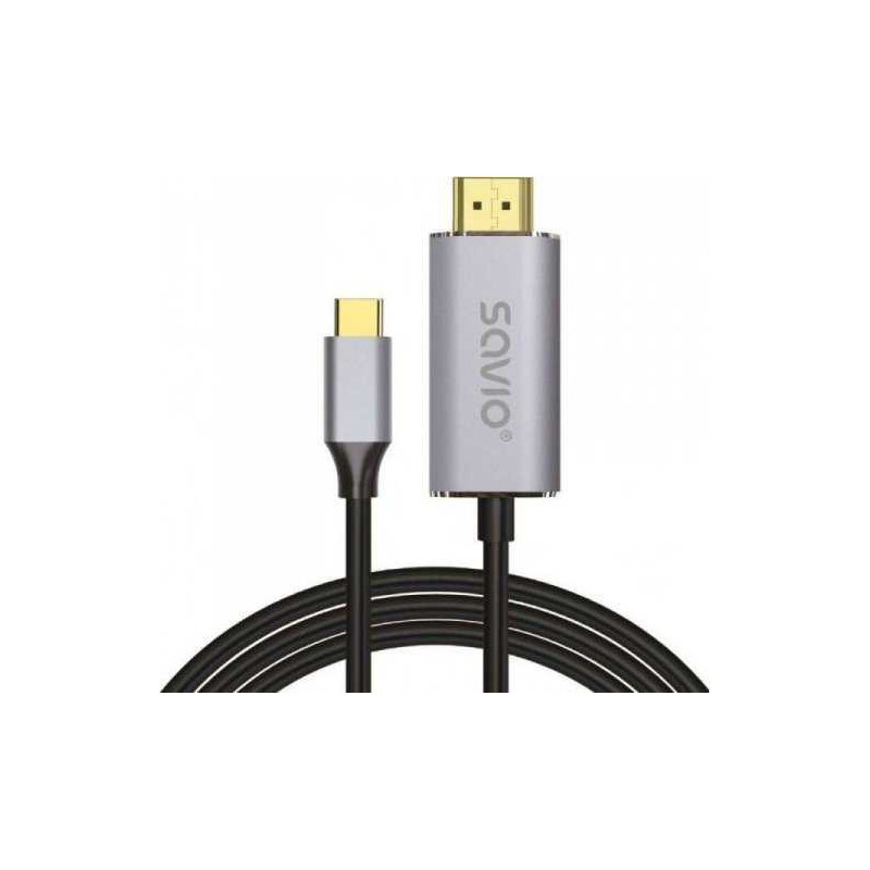 Savio USB-C laidas – HDMI 2.0B 2m juodas CL-171