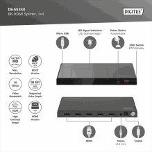 DIGITUS Splitter HDMI 5-port 8K 60Hz DS-55340 DIGITUS Splitter HDMI 5-port 8K 60Hz DS-55340