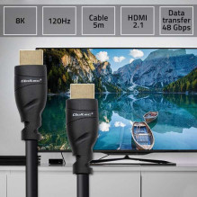 Qoltec Cable HDMI v2.1 UHS 8K 60Hz 5m Black Qoltec Cable HDMI v2.1 UHS 8K 60Hz 5m Black