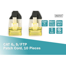 DIGITUS CAT 6A S / FTP Patch Cord 0.5 m Black (10 pcs.) DIGITUS CAT 6A S / FTP Patch Cord 0.5 m Black (10 pcs.)