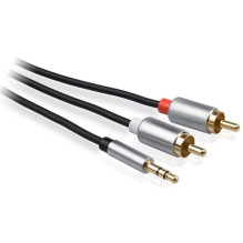 Libox Džekas 3.5mm - 2xRCA 1.5m Silver ( LB0092 ) Libox Džekas 3.5mm - 2xRCA 1.5m Silver ( LB0092 )