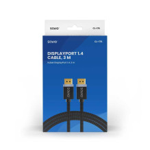 Savio DisplayPort cable 3 m Black CL-176