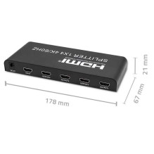 „Qoltec“ skirstytuvas 4 x HDMI 4K x 2K 6Gb/s 60Hz