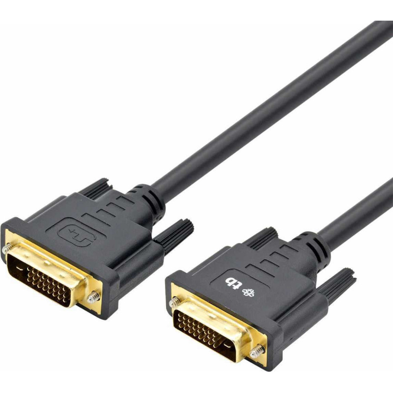 TB Print TB DVI MM 24+1 laidas 1,8 m. juodas, auksinis