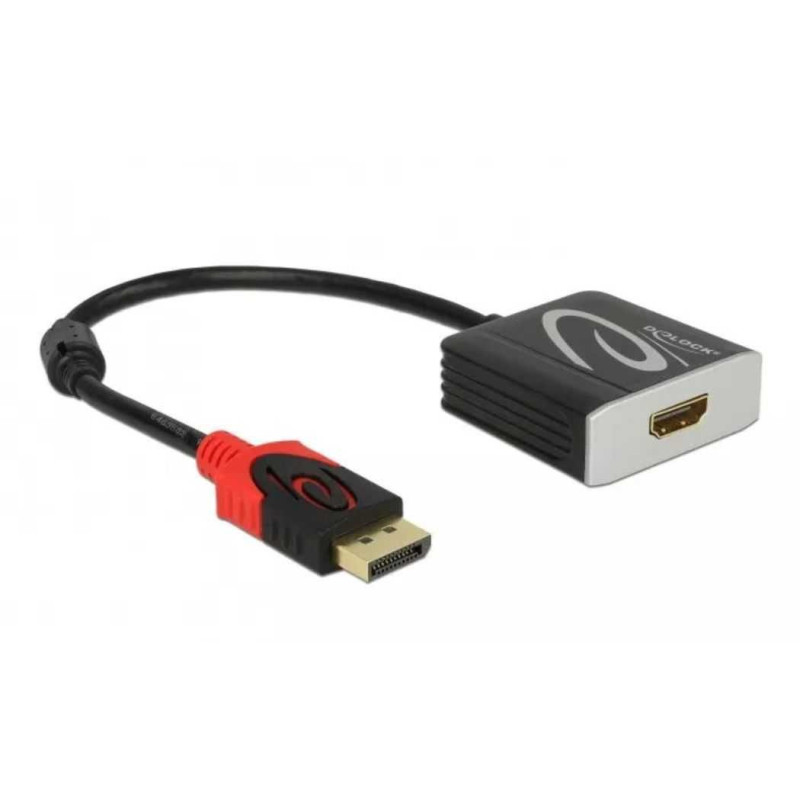 DELOCK DisplayPort / HDMI adapteris 4K 60Hz 0.2m Juodas
