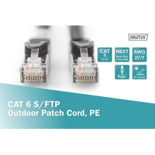 DIGITUS CAT 6 S / FTP Outdoor Patch Cord PE 1 m Black