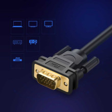 Ugreen VG101 11630 VGA (kištukas) - VGA (kištukas) kabelis FHD 1,5 m juodas Ugreen VG101 11630 VGA (kištukas) - VGA (kištukas) kabelis FHD 1,5 m juodas