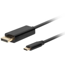 Lanberg CA-CMDP-10CU-0005-BK USB-C į DisplayPort kabelis, 0,5 m, juodas Lanberg CA-CMDP-10CU-0005-BK USB-C į DisplayPort kabelis, 0,5 m, juodas