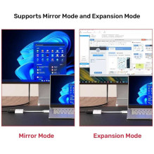 UNITEK HDMI adapteris – VGA FullHD 60Hz 0.15m Baltas