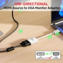 UNITEK Adapter HDMI - VGA FullHD 60Hz 0.15m White UNITEK Adapter HDMI - VGA FullHD 60Hz 0.15m White