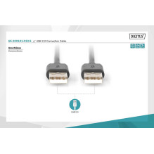 DIGITUS USB 2.0 USB Type-A (male) 1m Black AK-300101-010-S DIGITUS USB 2.0 USB Type-A (male) 1m Black AK-300101-010-S