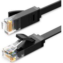 Ugreen Plokščias LAN kabelis / 6 kat. UTP / RJ45 / 3m / Juodas