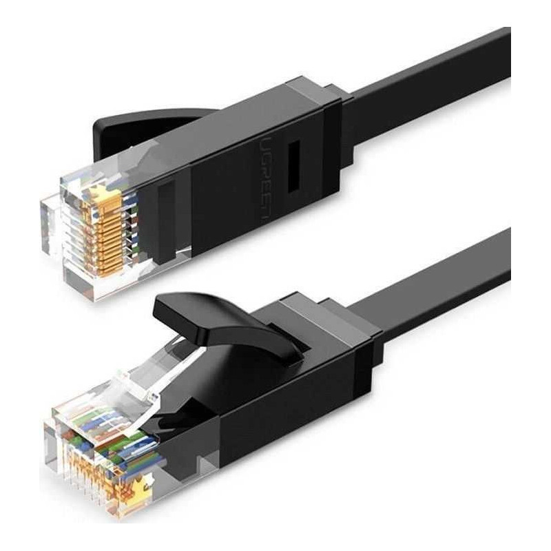 Ugreen Plokščias LAN kabelis / 6 kat. UTP / RJ45 / 3m / Juodas