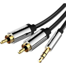 Vention BCFBI 3.5mm (Male) to 2x RCA (Male) 3m Black Vention BCFBI 3.5mm (Male) to 2x RCA (Male) 3m Black