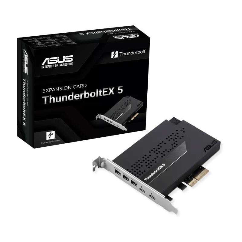 Asus „ThunderboltEX 5“ išplėtimo plokštė PCIe 4.0x4, 2xThunderbolt 5, 3x Mini-DP“