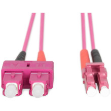 DIGITUS LC / SC Fiber Optic Multimode Patch Cord OM4 1 m Purple DIGITUS LC / SC Fiber Optic Multimode Patch Cord OM4 1 m Purple