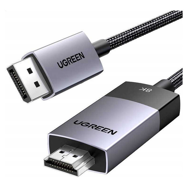 Ugreen DP115 DisplayPort į HDMI 8K 60 Hz 1m Juoda