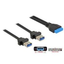 DELOCK 85244 USB-A / 19-Pin 0.8m Black