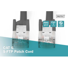 DIGITUS CAT6 S / FTP jungiamasis laidas LSZH 3 m, juodas