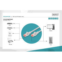 DIGITUS CAT 6 S / FTP jungiamasis laidas LSZH 3 m pilkas
