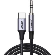 „Ugreen“ DAC AUX laidas, 3,5 mm mini lizdas - USB C tipo išmanusis telefonas, 1 m, juodas