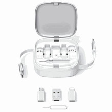 Usams US-SJ650 3in1 cable MicroUSB / USB-C / Lightning 60W silver