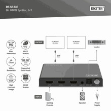 DIGITUS Daliklis HDMI 3-port 8K 60Hz DS-55339 DIGITUS Daliklis HDMI 3-port 8K 60Hz DS-55339