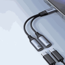 Joyroom Adapter SY-C03 USB-C 2x USB-C black Joyroom Adapter SY-C03 USB-C 2x USB-C black