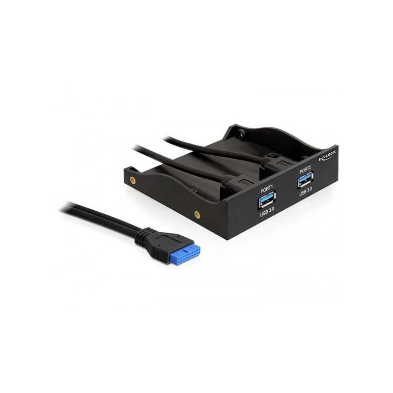 DELOCK Priekinis skydelis 3,5 2x USB 3.0 juodas