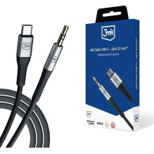 3MK Laidas USB-C – lizdas 3.5mm 1m juodas / sidabrinis