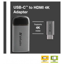 Verbatim Verbatim USB adapter, USB-C male HDMI female (silver / black, 10cm, 4K Verbatim Verbatim USB adapter, USB-C male HDMI female (silver / black, 10cm, 4K
