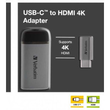 Verbatim Verbatim USB adapter, USB-C male HDMI female (silver / black, 10cm, 4K Verbatim Verbatim USB adapter, USB-C male HDMI female (silver / black, 10cm, 4K