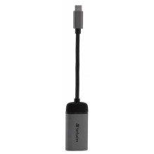 Verbatim Verbatim USB adapter, USB-C male HDMI female (silver / black, 10cm, 4K Verbatim Verbatim USB adapter, USB-C male HDMI female (silver / black, 10cm, 4K