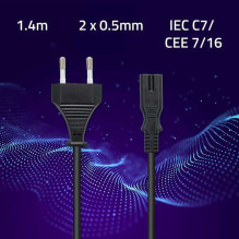 Qoltec Power cable IEC C7 / CEE 7 / 16 (50547) Black
