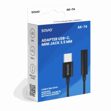Savio Adapter audio AK-74 USB-C Jack 3,5mm Savio Adapter audio AK-74 USB-C Jack 3,5mm