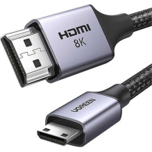 Ugreen HD163 mini HDMI į HDMI 8K 1m pilkas