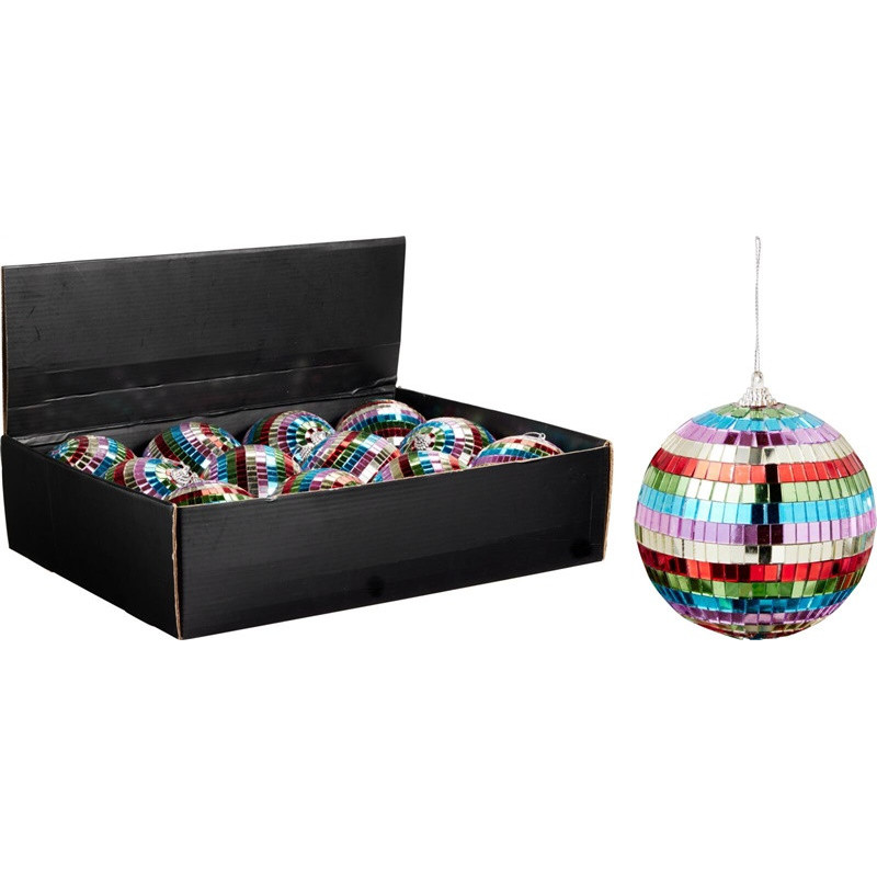 Christmas tree toy Disco, various colors, 10 cm
