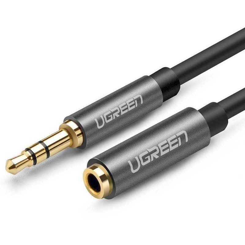 Ugreen AUX kabelio prailgintuvas, mini lizdas, 3,5 mm, 1 m, pilkas