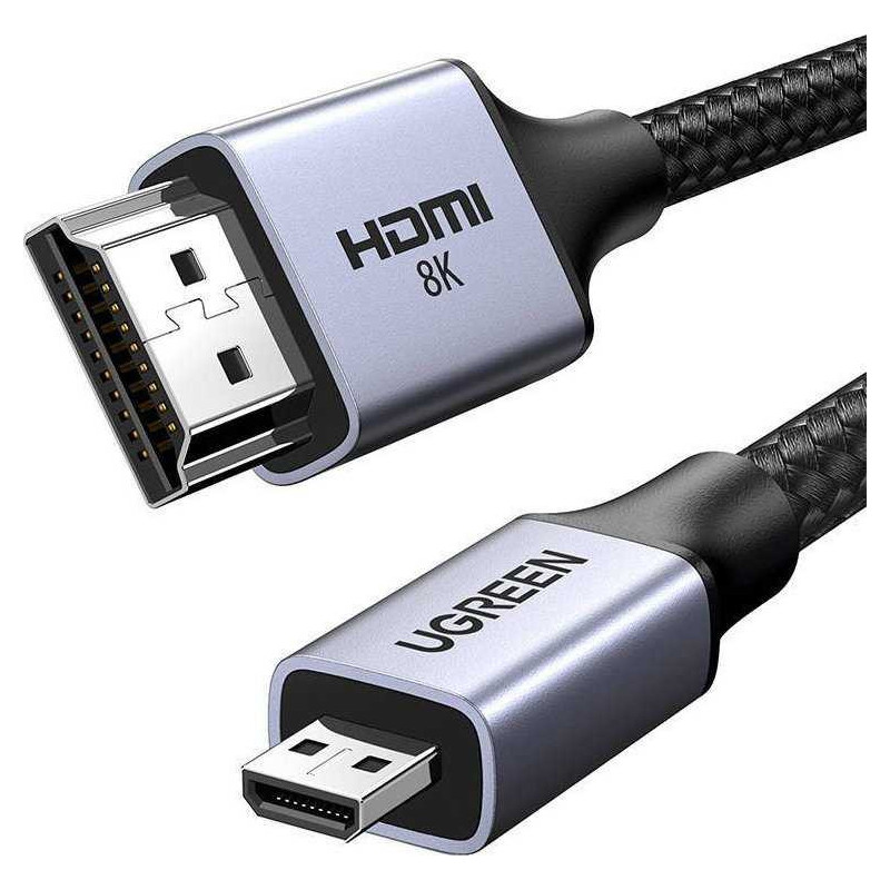 Ugreen HD164 micro HDMI į HDMI 8K 1m pilkas